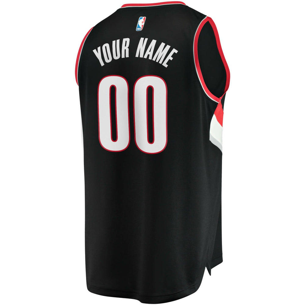 NBA Portland Trail Blazers Fast Break Custom Replica Jersey Black