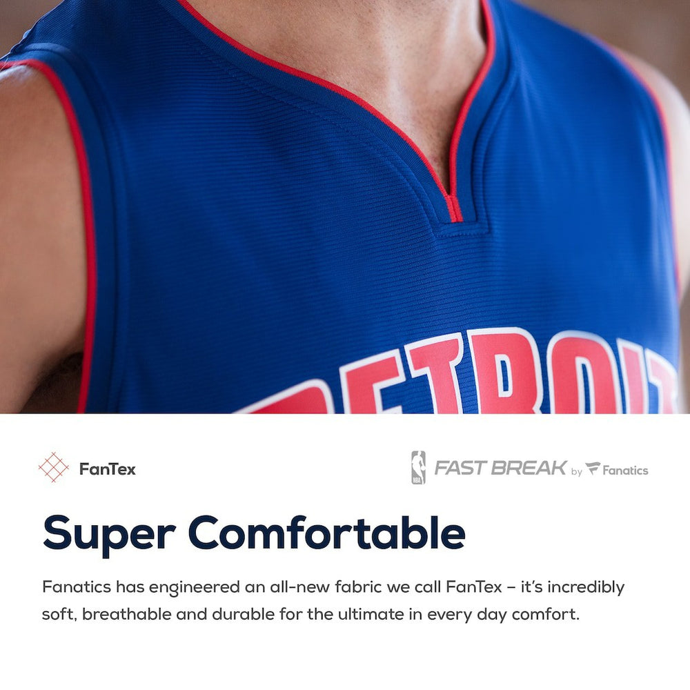 NBA Detroit Pistons Fast Break Custom Replica Jersey White sale