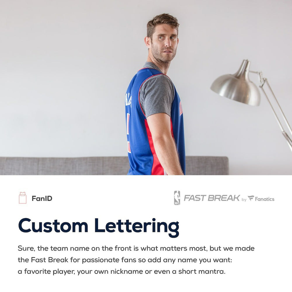 NBA Detroit Pistons Fast Break Custom Replica Jersey White sale