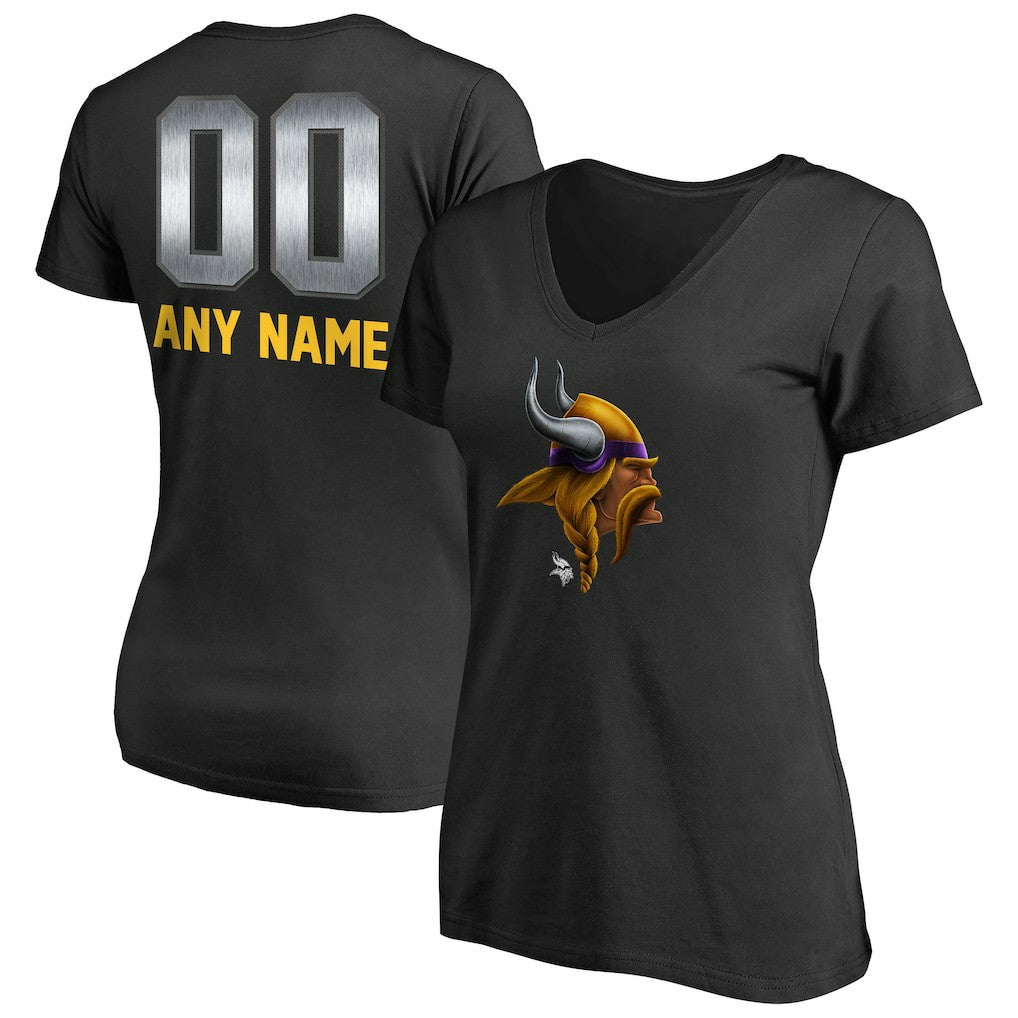 Women's Personalized Midnight Mascot T-Shirt - Minnesota Vikings