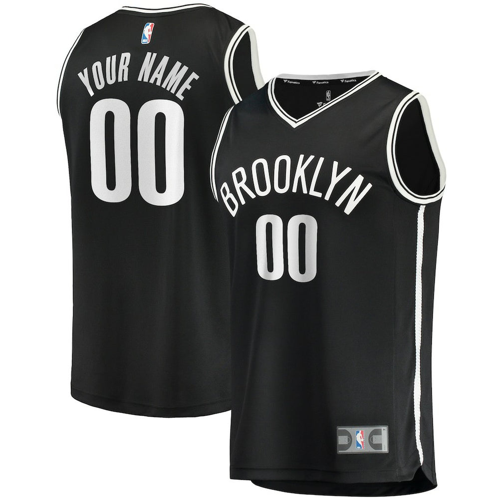 NBA Brooklyn Nets Youth Fast Break Custom Replica Jersey Black
