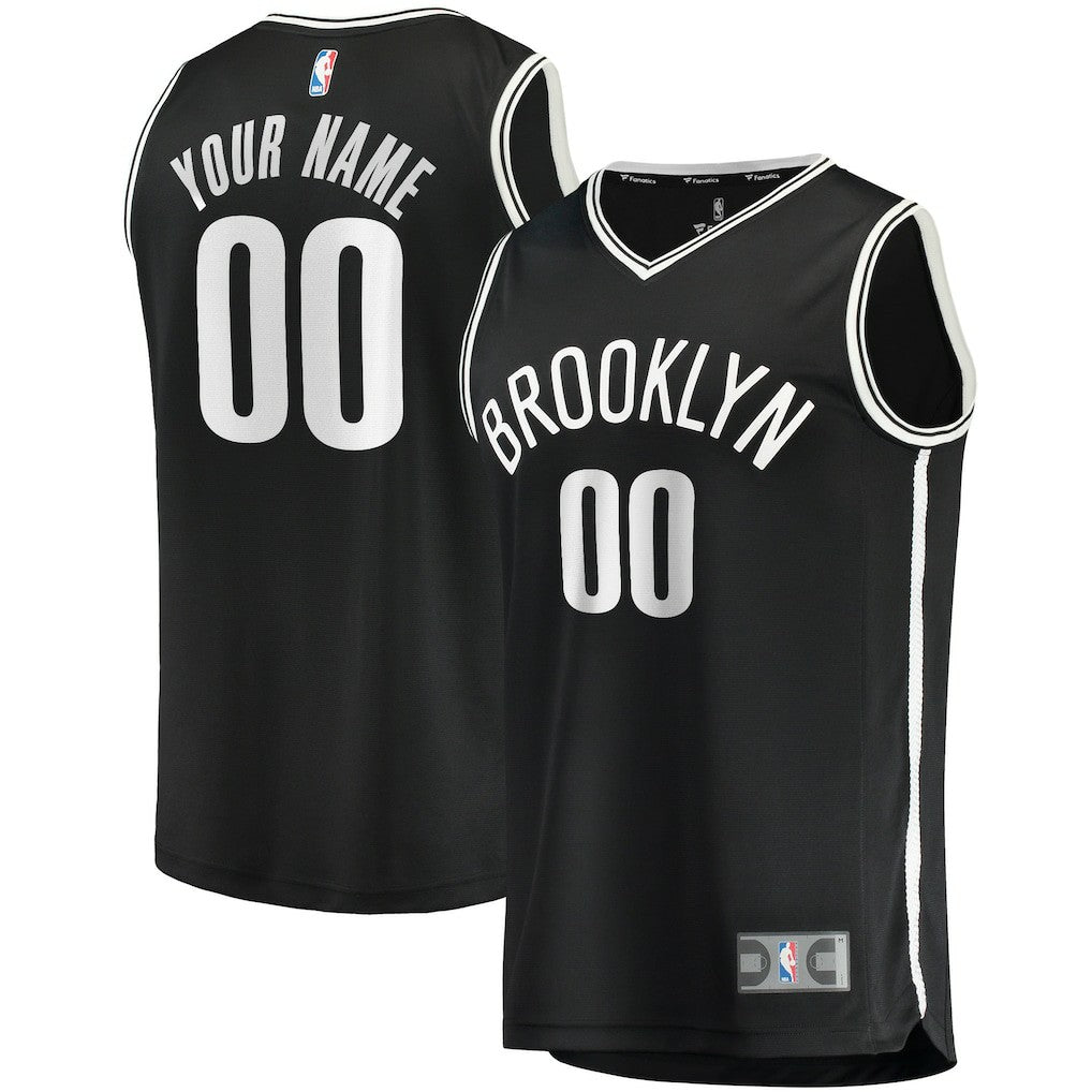 NBA Brooklyn Nets Youth Fast Break Custom Replica Jersey Black