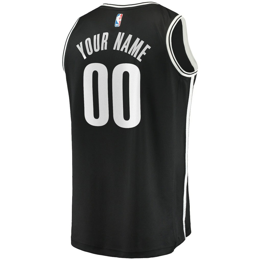 NBA Brooklyn Nets Youth Fast Break Custom Replica Jersey Black