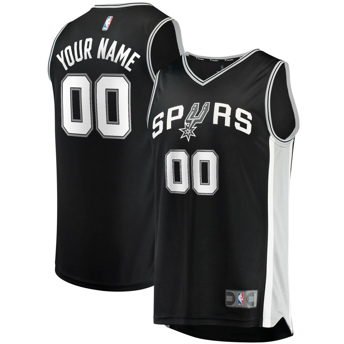 NBA San Antonio Spurs Youth Fast Break Custom Replica Jersey Black