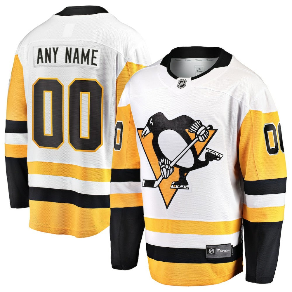 NHL White Pittsburgh Penguins Fanatics Away Breakaway Custom Jersey