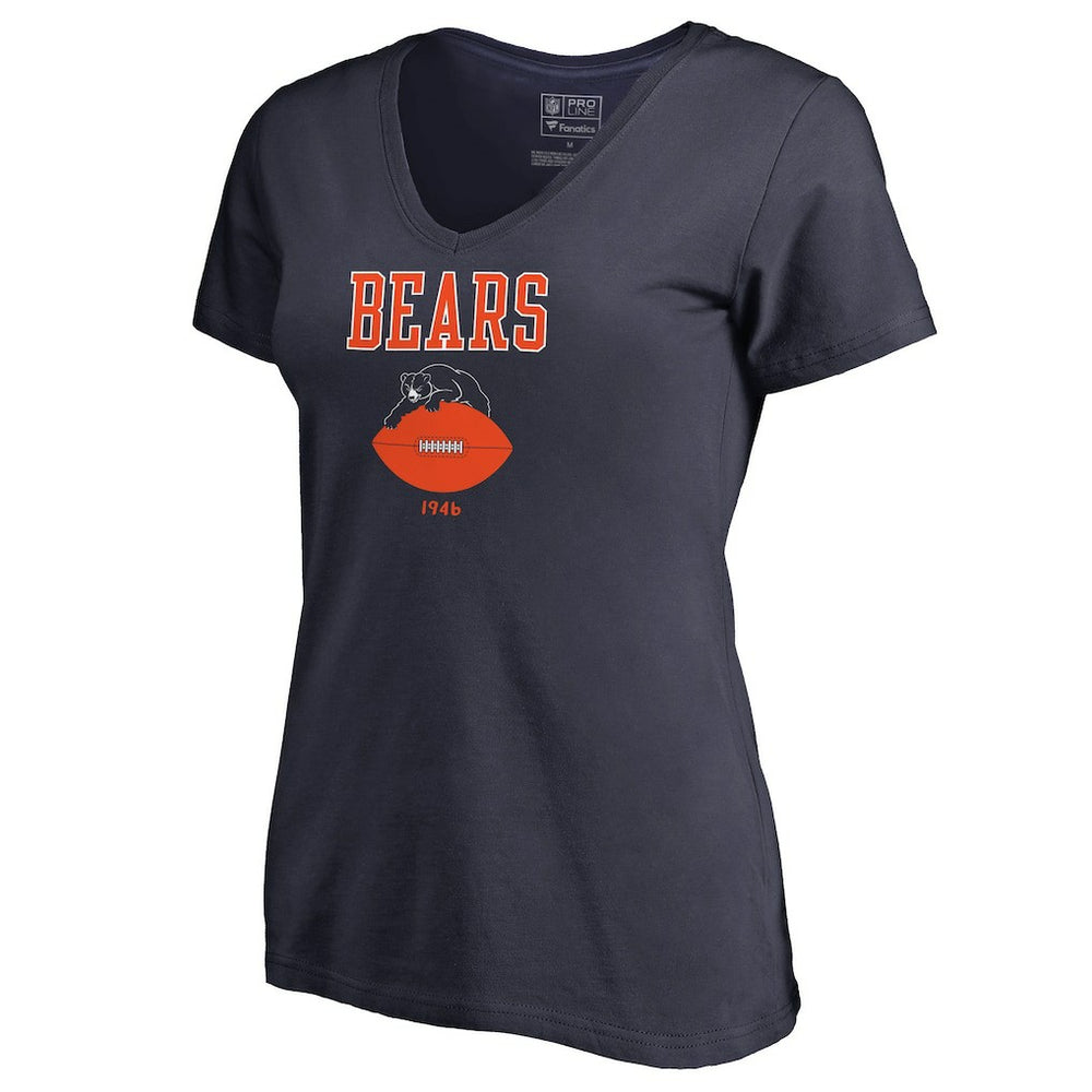 Women's Vintage Team Lockup V-Neck T-Shirt - Chicago Bears