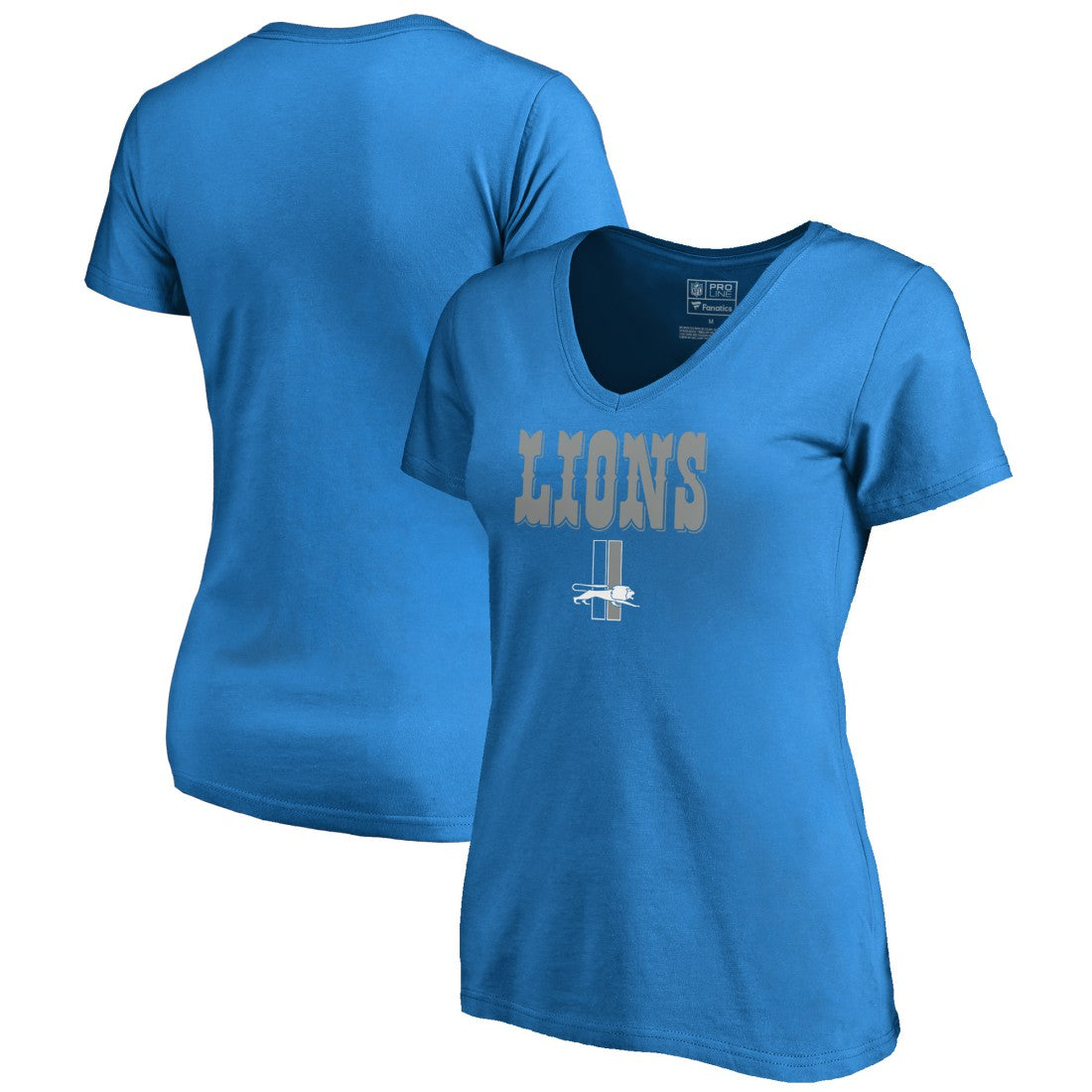 Women's Vintage Team Lockup V-Neck T-Shirt - Detroit Lions