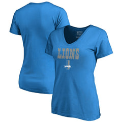 Women's Vintage Team Lockup V-Neck T-Shirt - Detroit Lions