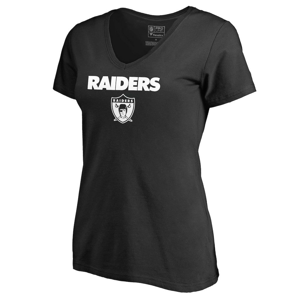 Women's Vintage Team Lockup V-Neck T-Shirt - Las Vegas Raiders
