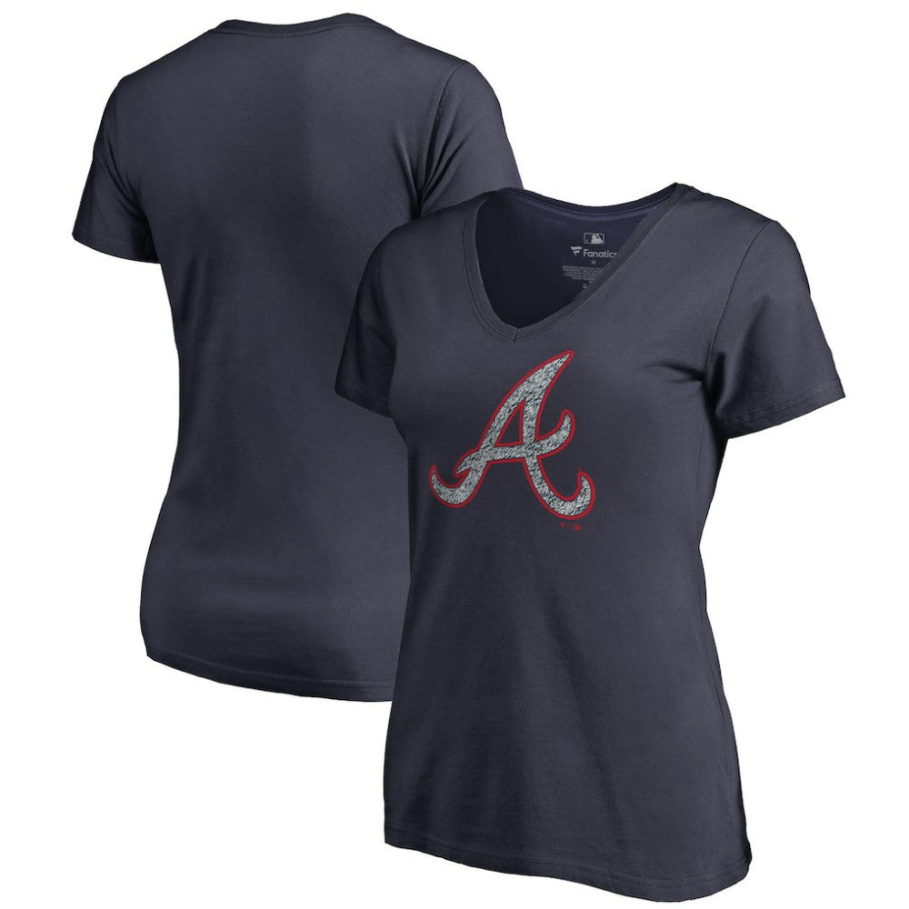 MLB Atlanta Braves Women's Static Logo V-Neck T-Shirt