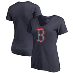 MLB Boston Red Sox Women's Static Logo V-Neck T-Shirt