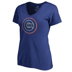 MLB Chicago Cubs Women's Static Logo V-Neck T-Shirt