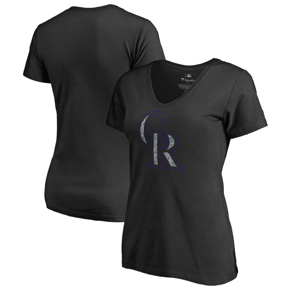 MLB Colorado Rockies Women's Static Logo V-Neck T-Shirt