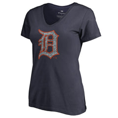 MLB Detroit Tigers Women's Static Logo V-Neck T-Shirt