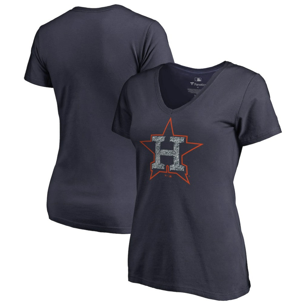 MLB Houston Astros Women's Static Logo V-Neck T-Shirt