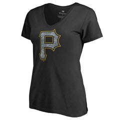 MLB Pittsburgh Pirates Women's Static Logo V-Neck T-Shirt