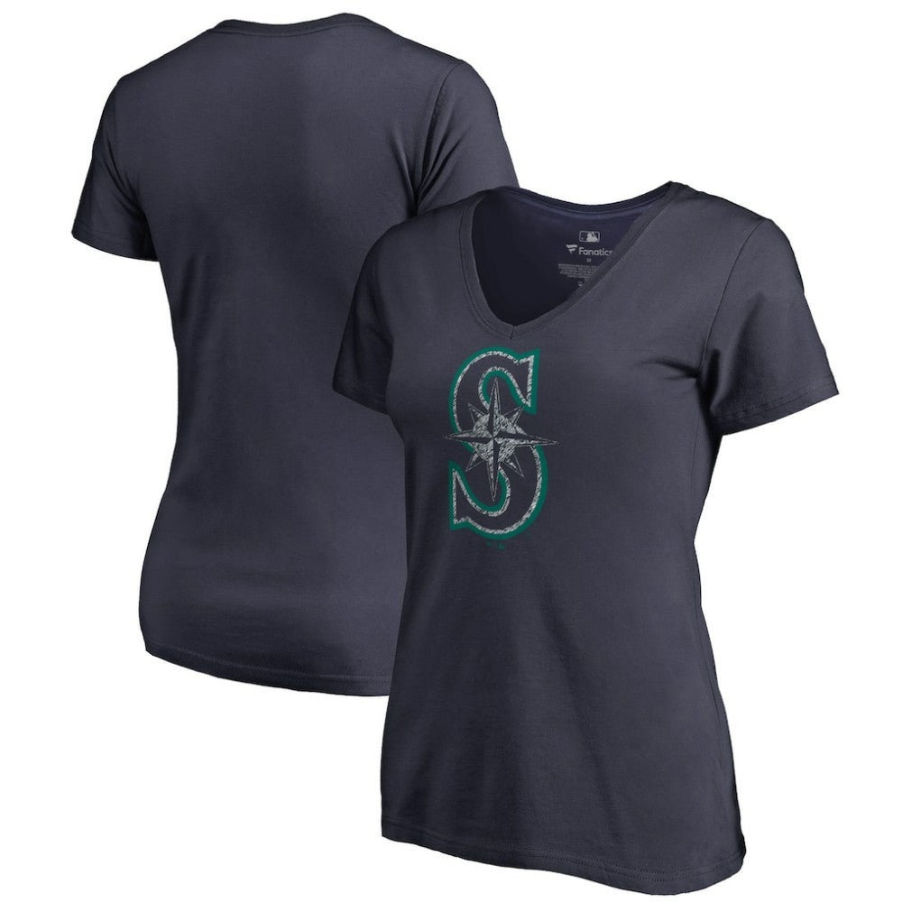 MLB Seattle Mariners Women's Static Logo V-Neck T-Shirt