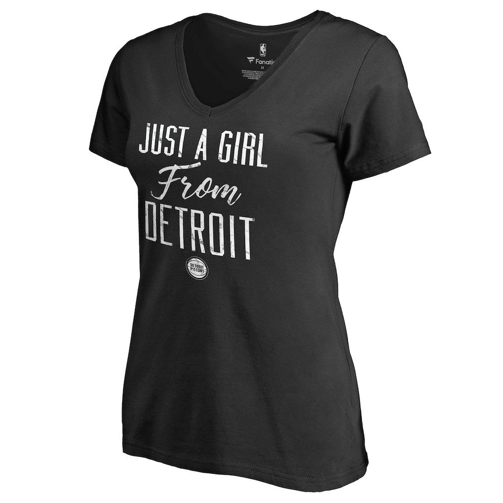 NBA Detroit Pistons Women's Just a Girl V-Neck T-Shirt sale