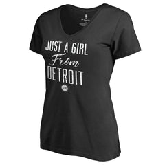 NBA Detroit Pistons Women's Just a Girl V-Neck T-Shirt sale