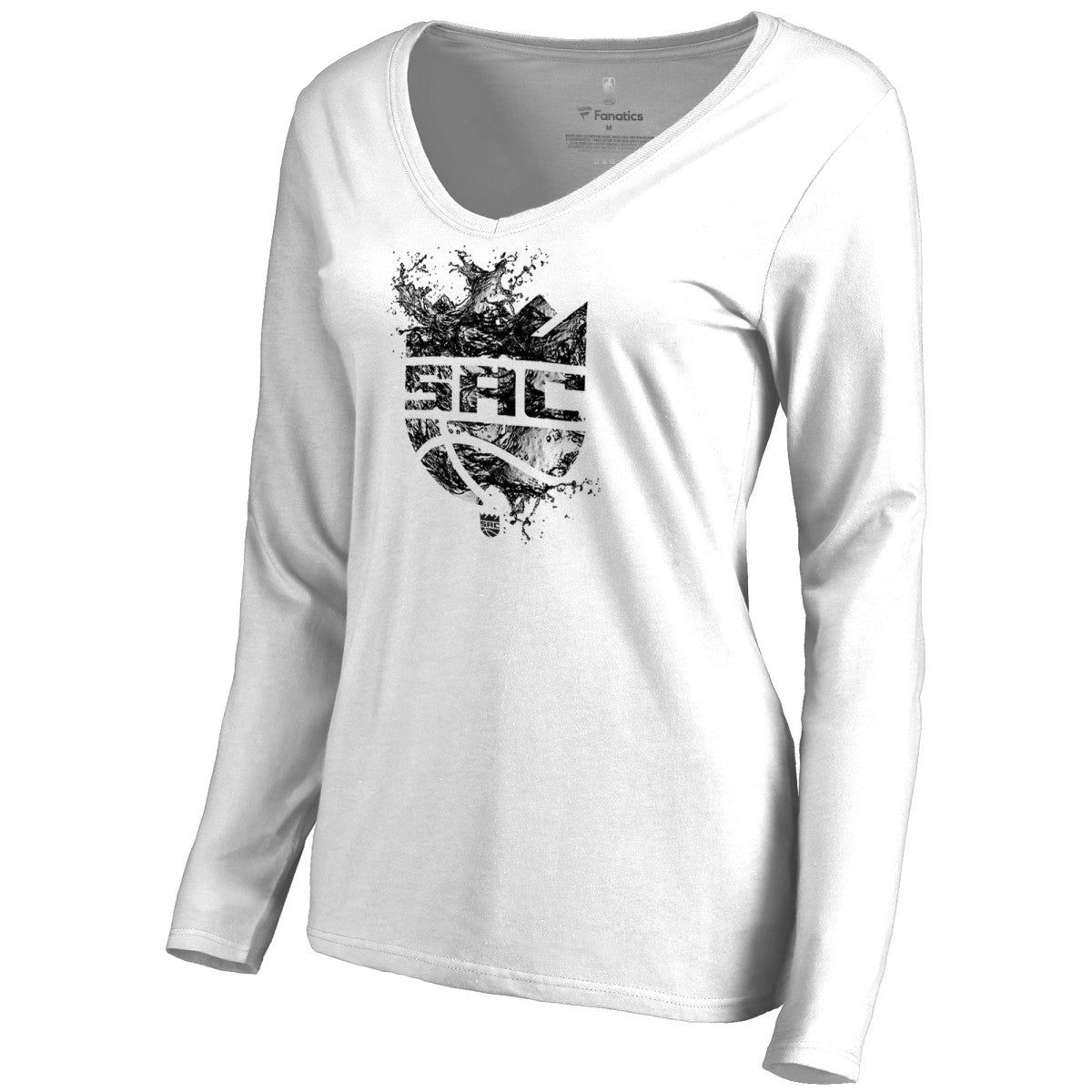 NBA Sacramento Kings Women's Splash Long Sleeve V-Neck T-Shirt