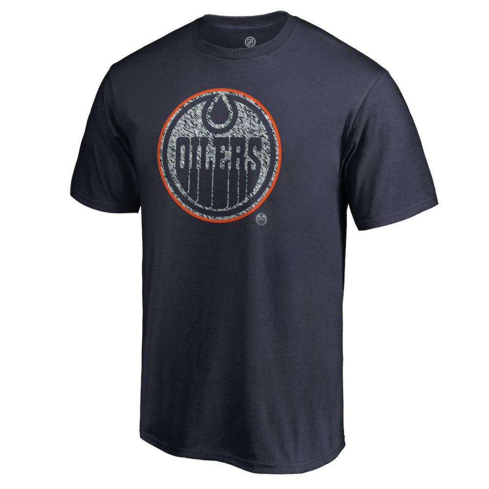 NHL Navy Edmonton Oilers Static Logo T-Shirt