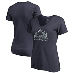 NHL Navy Colorado Avalanche Women's Static Logo V-Neck T-Shirt