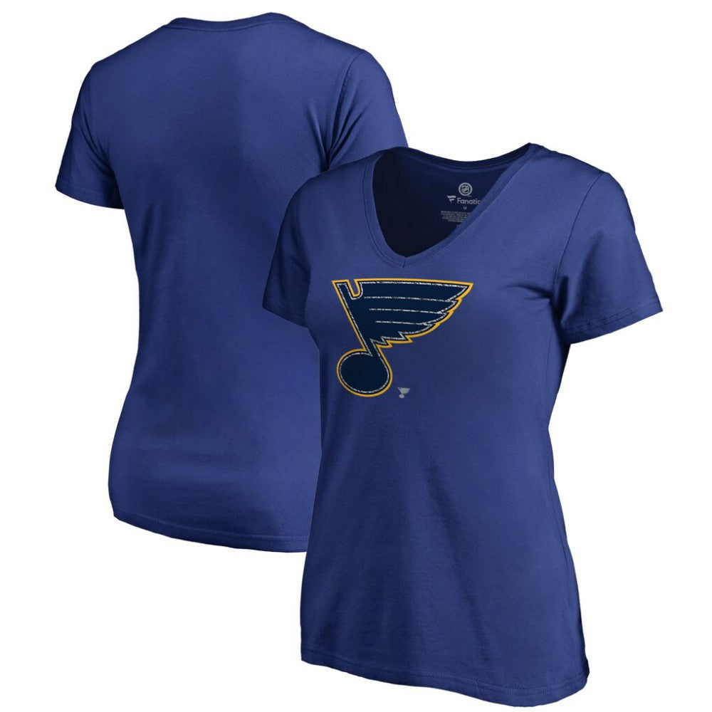 NHL Royal St. Louis Blues Women's Static Logo V-Neck T-Shirt