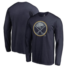 NHL Navy Buffalo Sabres Static Logo Long Sleeve T-Shirt