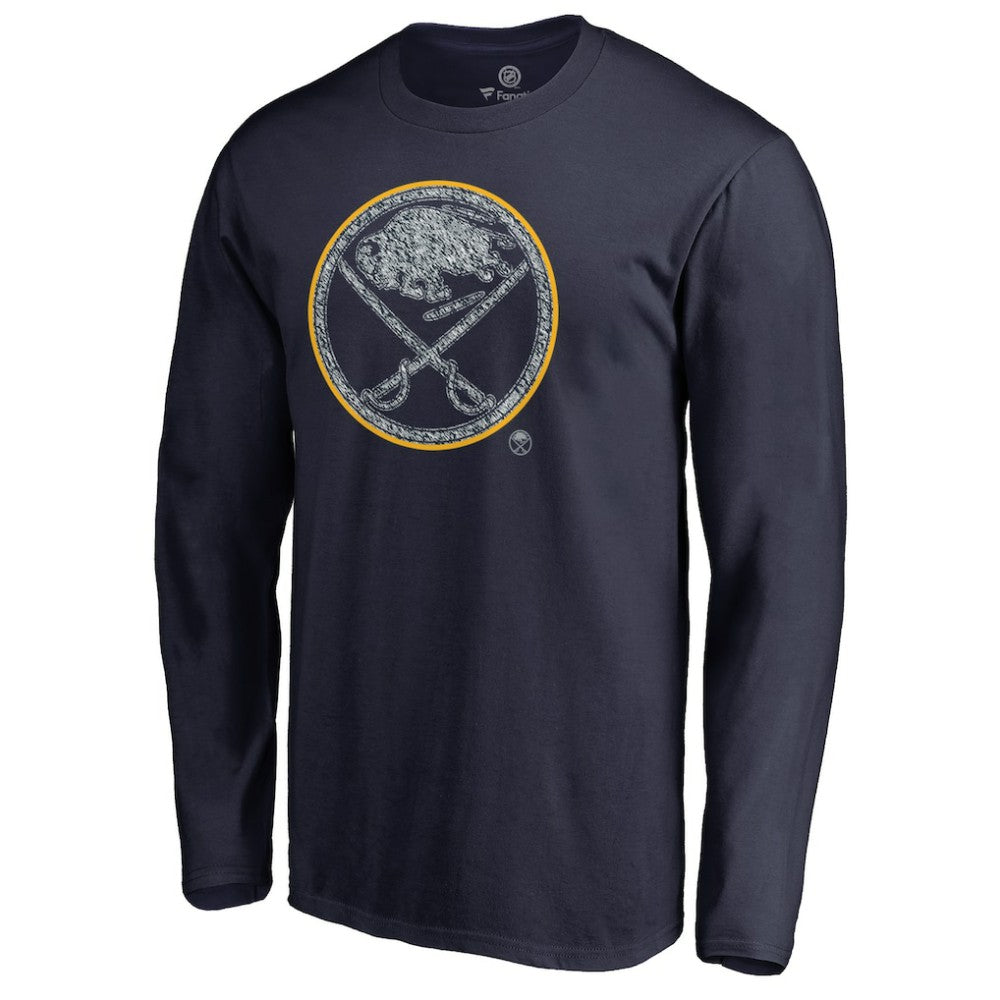 NHL Navy Buffalo Sabres Static Logo Long Sleeve T-Shirt