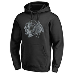 NHL Black Chicago Blackhawks Static Logo Pullover Hoodie