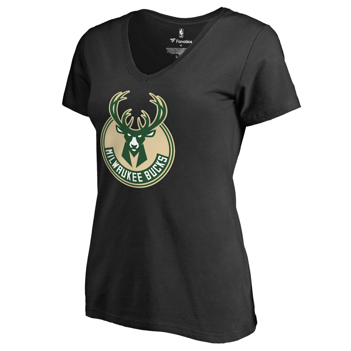 NBA Milwaukee Bucks Women's Primary Logo V-Neck T-Shirt