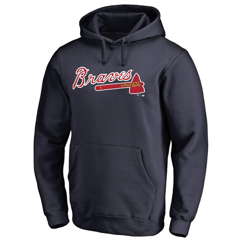 MLB Atlanta Braves Official Wordmark Fitted Pullover Hoodie
