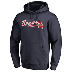 MLB Atlanta Braves Official Wordmark Fitted Pullover Hoodie