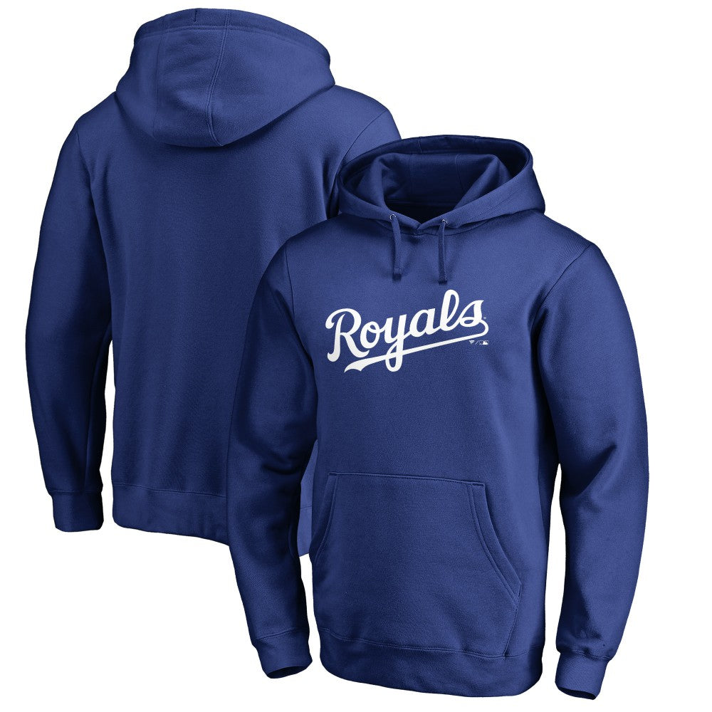 MLB Kansas City Royals Official Wordmark Fitted Pullover Hoodie