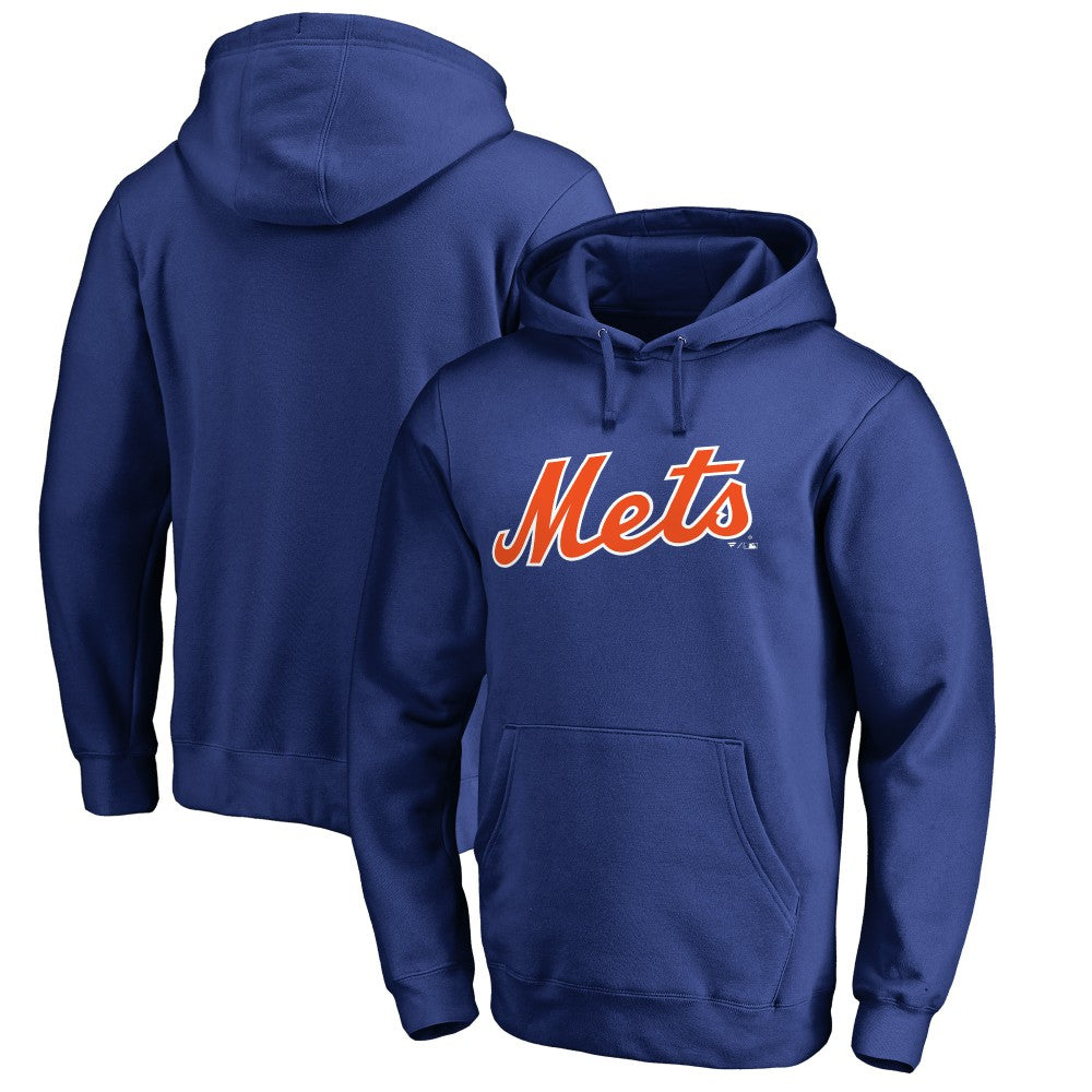 MLB New York Mets Official Wordmark Fitted Pullover Hoodie