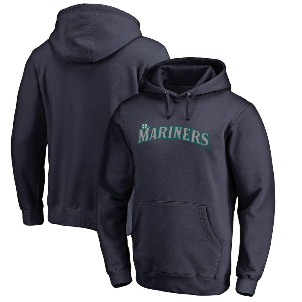 MLB Seattle Mariners Official Wordmark Fitted Pullover Hoodie