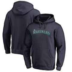 MLB Seattle Mariners Official Wordmark Fitted Pullover Hoodie