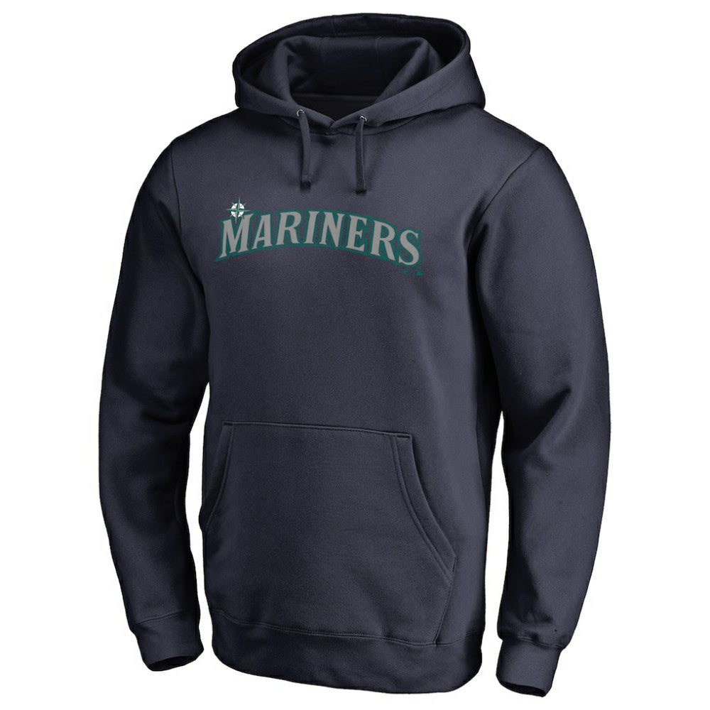 MLB Seattle Mariners Official Wordmark Fitted Pullover Hoodie