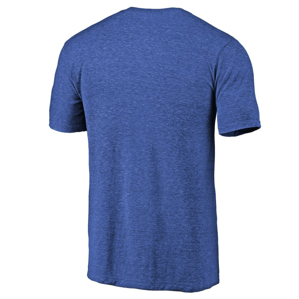 NHL Royal New York Islanders Throwback Vintage Logo Tri-Blend T-Shirt