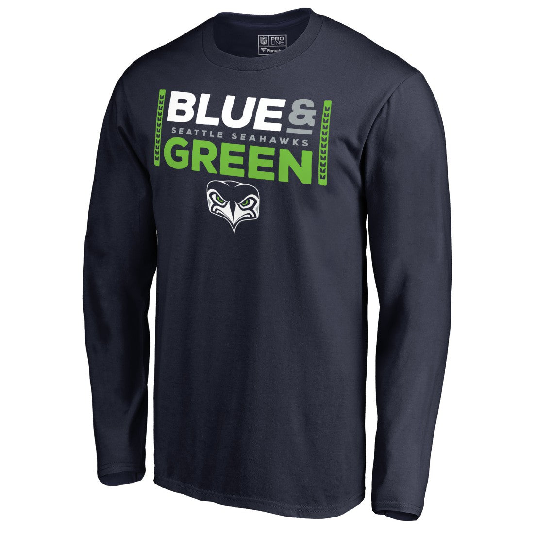 Alternate Team Logo Gear Blue & Green Long Sleeve T-Shirt - Seattle Seahawks