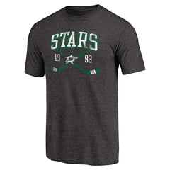 NHL Black Dallas Stars Vintage Collection Line Shift Tri-Blend T-Shirt