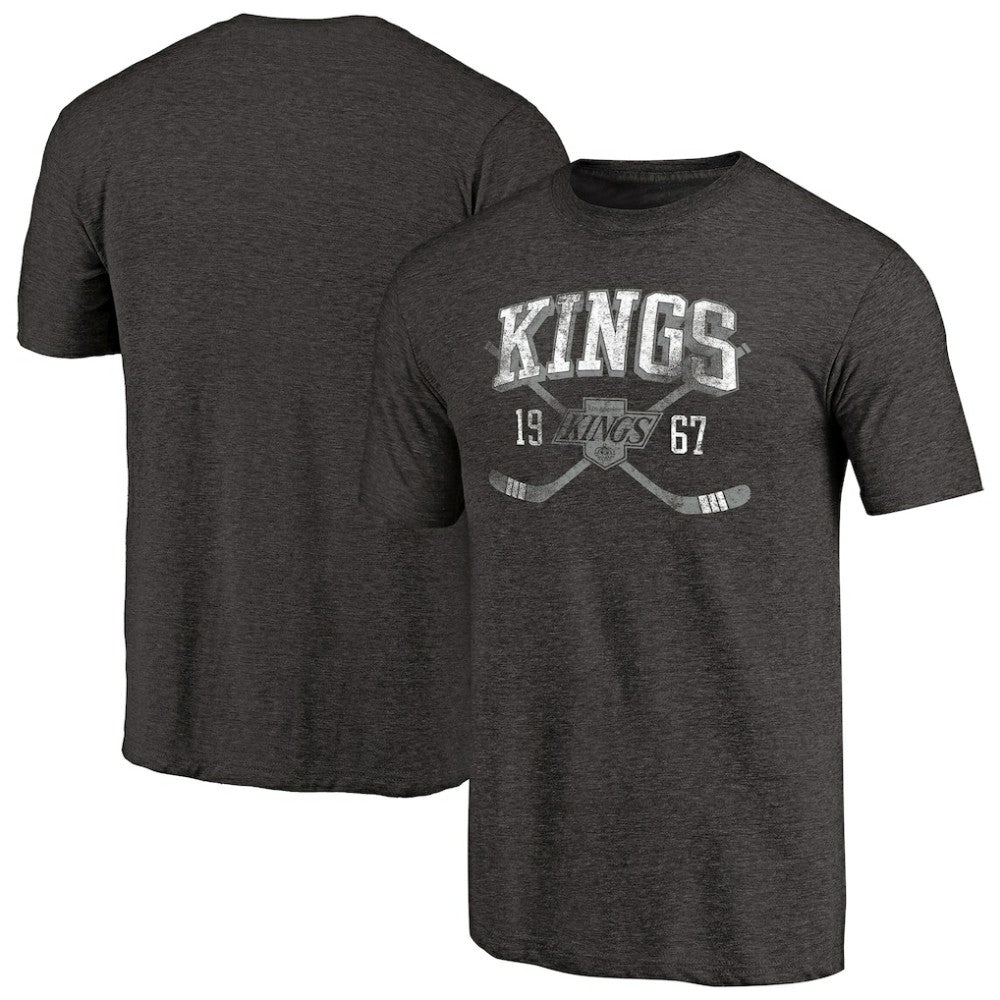 NHL Black Los Angeles Kings Vintage Collection Line Shift Tri-Blend T-Shirt