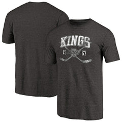 NHL Black Los Angeles Kings Vintage Collection Line Shift Tri-Blend T-Shirt