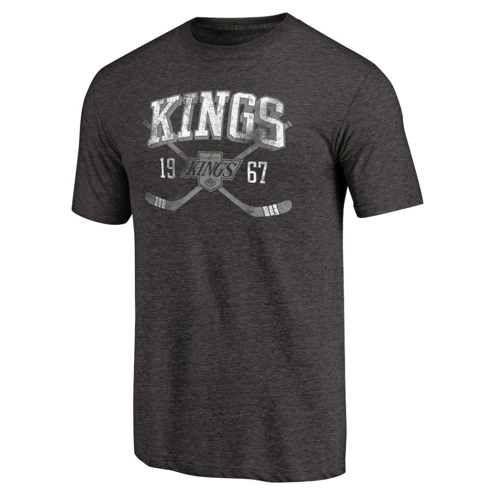 NHL Black Los Angeles Kings Vintage Collection Line Shift Tri-Blend T-Shirt