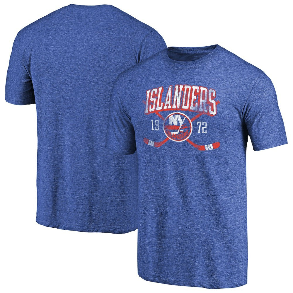 NHL Royal New York Islanders Vintage Collection Line Shift Tri-Blend T-Shirt