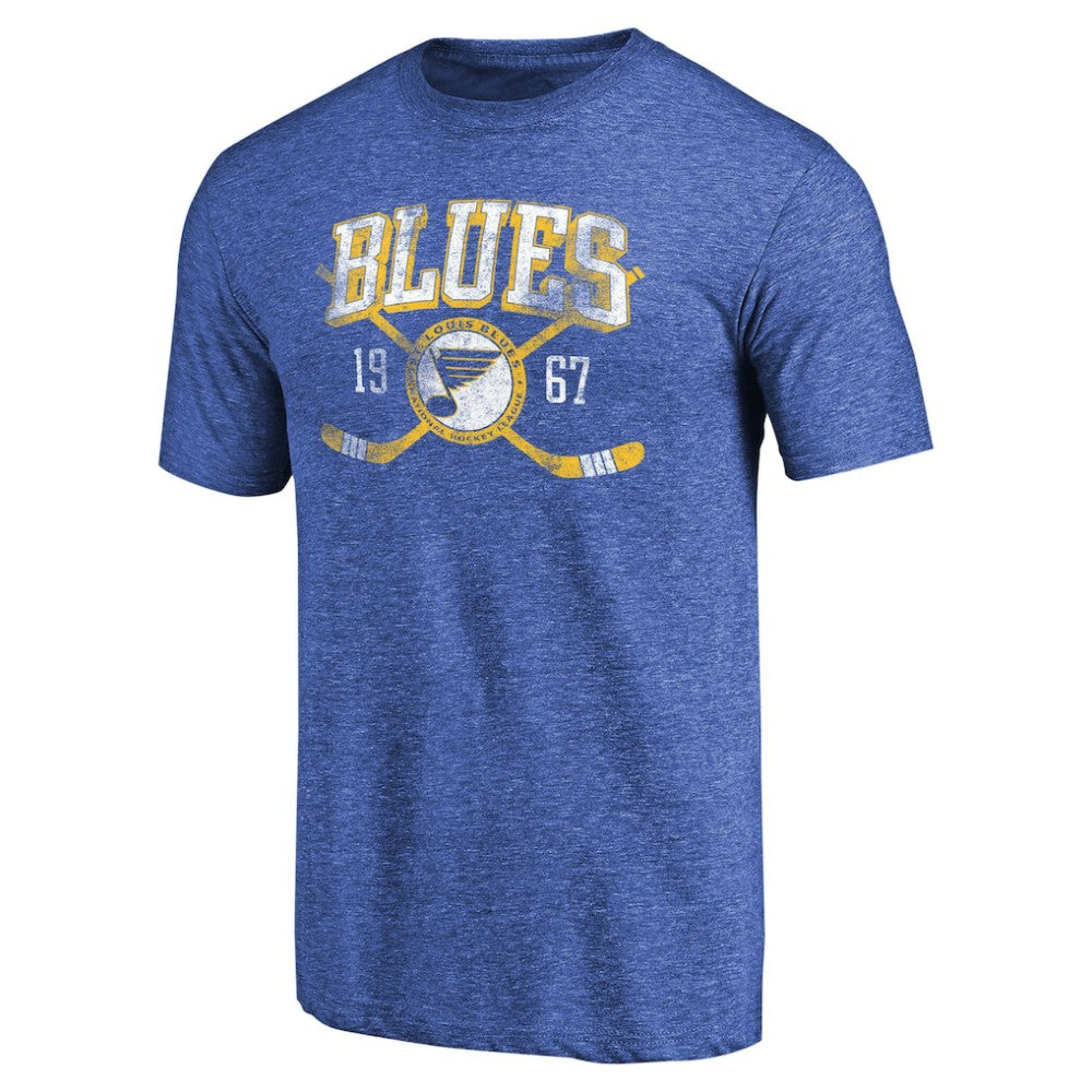 NHL Royal St. Louis Blues Vintage Collection Line Shift Tri-Blend T-Shirt