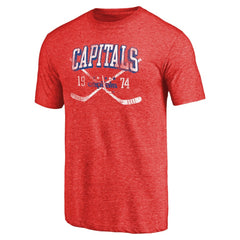 NHL Red Washington Capitals Vintage Collection Line Shift Tri-Blend T-Shirt