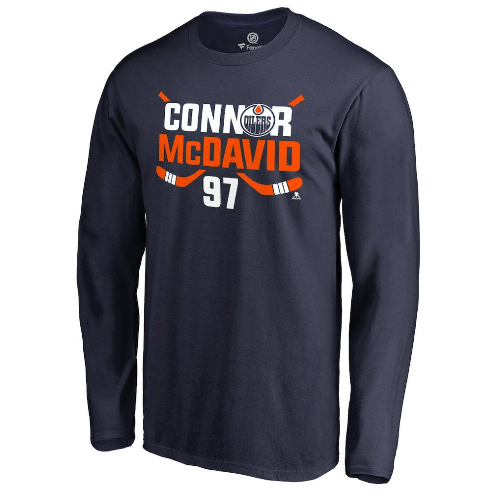 NHL Navy Connor McDavid Edmonton Oilers Hometown Collection CM97 Long Sleeve T-Shirt