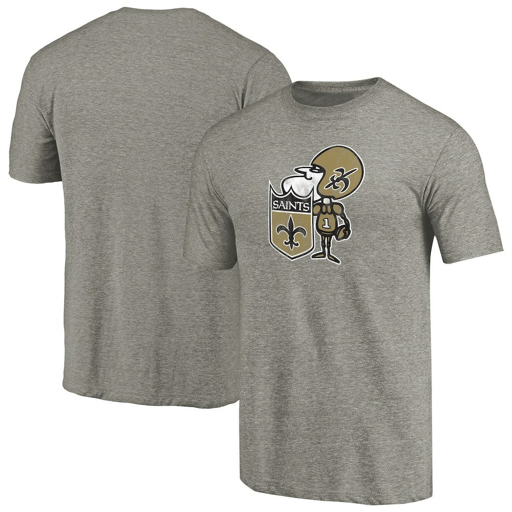Throwback Logo Tri-Blend T-Shirt - New Orleans Saints