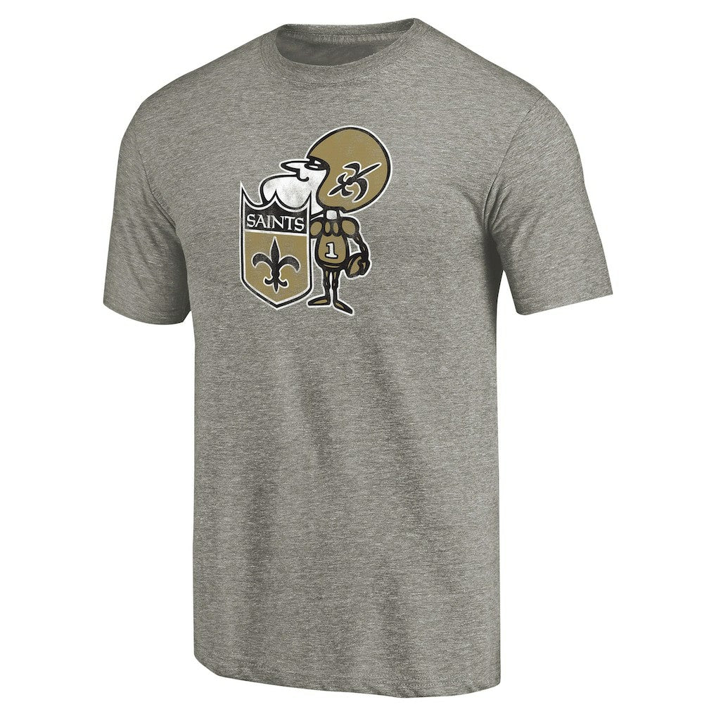 Throwback Logo Tri-Blend T-Shirt - New Orleans Saints